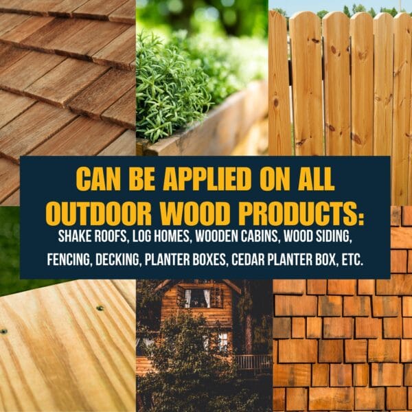 Image showing that this product can be applied to all outdoor wood products