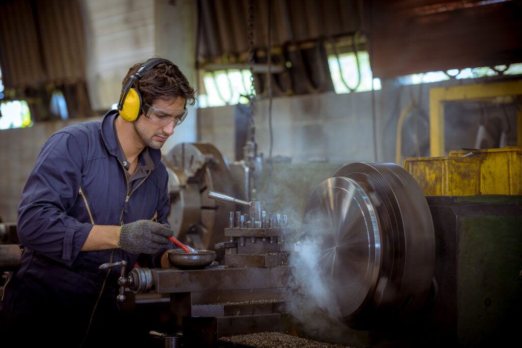 Industrial worker in factory