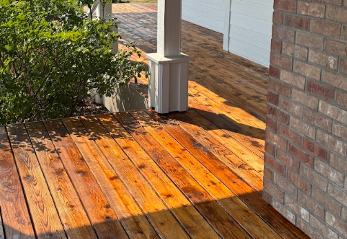 Image of deck freshly sealed with Shingle Oil